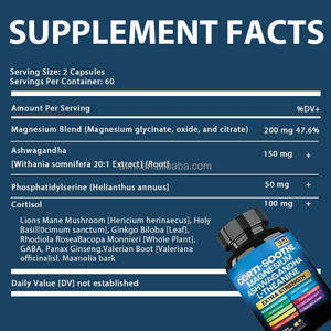 13-in-1追加強度マグネシウムアシュワガンダL-テアニンハーバルサプリメント120ベジカプセル大人用プレミアム品質 - Product Image 6