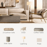 Canapé-lit de luxe pour villa, avec coussins confortables pour assise et dossier, ensemble de meubles de salon pour appartement et villa, mobilier d'intérieur