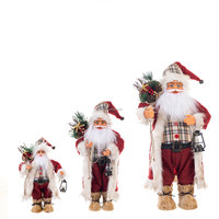Ornement de Noël de poupée de père Noël fait à la main avec décoration de figurine de fête de lanterne de palais pour une utilisation en extérieur