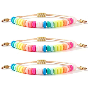 Pulseras de Cuentas de Cerámica de Colores Dulces, Estilo Bohemio, Geométrico, de Moda, para Mujer, Lindas, para Bodas, Fiestas de Verano, <span class=keywords><strong>Amistad</strong></span> - Product Image 2