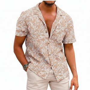 เสื้อชายหาดสไตล์ฮาวายพิมพ์ลายดอกไม้อินเทรนด์สำหรับผู้ชายเสื้อ100% ผ้าฝ้ายระบายอากาศได้ดีกันหดแห้งเร็วน้ำหนักเบาสำหรับฤดูร้อน - Product Image 1