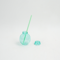 12oz Discokugel Grün Gelb Transparente Glühbirnenförmige Lampe Transparente Weihnachts-Discokugel Party Plastik Garten Getränkebecher mit Strohhalm-Deckel
