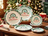 Joyeux Anniversaire - Ensemble d'Assiettes en Papier Biodégradables de Qualité Alimentaire Écologiques - Assiettes Jetables pour Fêtes, Dîners, Anniversaires, Mariages, Bébés
