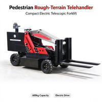 Chariot télescopique tout-terrain pour piétons, chariot élévateur télescopique électrique compact de 600 kg, propulsion électrique pour la manutention des matériaux