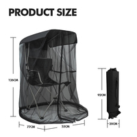 KingGear Chaise de camping et de pêche moderne d'extérieur, portable, avec ouverture frontale, structure en acier et tissu Oxford 600D, moustiquaire intégrée