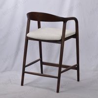 Tabourets de bar modernes en bois massif de noyer, chaises de salle à manger en bois de haute qualité avec coussin de siège pour bar, îlot de cuisine