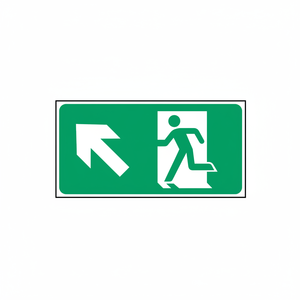 Uscita di emergenza segno freccia sinistra-alluminio luminescente 480 ° 250mm - Product Image 2