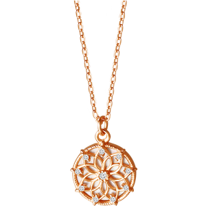 Collar de Mujer ALICE S925 de Plata de Ley con Circonita de Alta Joyería y Diseño de Flor Dorada - Product Image 2