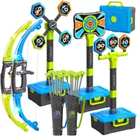 Juego de Tiro con Arco con Luces LED, 2 Arcos, 2 Portaflechas y Juego de Tiro con Flechas 3 en 1 para Niños, para Deportes al Aire Libre e Interior