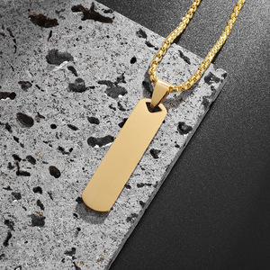 <b>Cross</b>-border jewelry simple pendant stainless steel three-dimensional rectangular geometric necklace <b>men's</b> and women's jewelry - Product Image 6