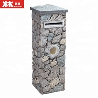 Boîtes aux lettres extérieures autoportantes, boîte aux lettres en pierre de Culture en ciment naturel étanche pour le jardin
