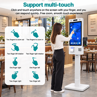 Kiosque de paiement sur pied de 21,5 pouces avec écran tactile, machine POS, caméra, imprimante de reçus 80 mm, scanner QR pour la vente au détail et les restaurants