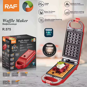 Machine à sandwich électrique 5-en-1 en plastique, pratique pour la maison - Gaufres, crêpes, omelettes, quiches et crêpes suisses - Product Image 6