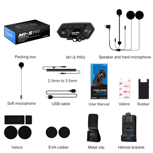 Fodsports-Auriculares impermeables para motocicleta, casco con Bluetooth, Fm, PRO, 2KM, 10 - Product Image 6