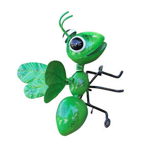 ของตกแต่งผนังศิลปะรูปแมลงโลหะสไตล์วินเทจ,มดเต่าทองสีแดงสำหรับ<span class=keywords><strong>ต้นไม้</strong></span>ระเบียงลานบ้านหรือสวนรูปปั้นแขวนประดับงานฝีมือ - Product Image 1