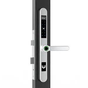 Serrure de porte intelligente à empreintes digitales en aluminium, pont cassé 2023 pour porte coulissante et porte battante