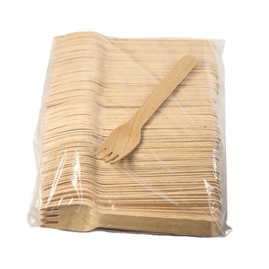 Fourchettes à dessert de qualité alimentaire naturelle, 100 pièces, 160 mm, fourchettes jetables en bois pour fête d'anniversaire - Product Image 1