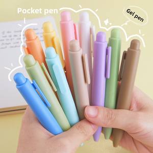Mini Cute Macaron Tragbarer Fat Pen Mehrfarbige Klappen taschen hose Schnellt rockn ender 0,5mm schwarzer Gel stift - Product Image 2