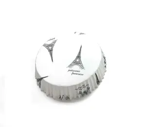 새로운 인쇄 디자인 둥근 컵케이크 강선 머핀 종이컵