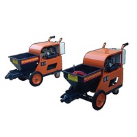 Machine à projeter le mortier automatique avec garantie de 3 ans, 380V 220V 4kw, machine à projeter le ciment avec roues