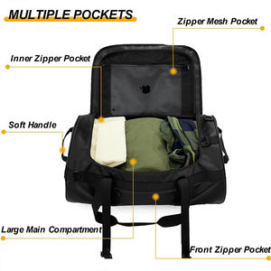 Sac de sport personnalisé avec logo, grande capacité, pour hommes et femmes, avec compartiment à chaussures, imperméable, sac de voyage pour week-end - Product Image 2