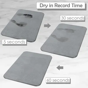 Non-Slip Super Absorbent Quick Dry Stone Bath Mat Diatomaceous Earth Shower Mat