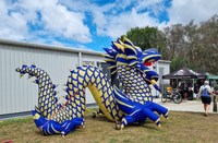 BOYI Dragon bleu gonflable personnalisé imprimé UV Chine Dragon gonflables à vendre