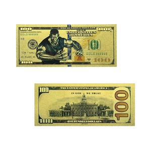 Billetes de <span class=keywords><strong>100</strong></span> Dólares de Superhéroes con Lámina Dorada, Personajes de Películas de Fantasía de Marvel, Tarjetas Coleccionables, Regalo - Product Image 4