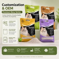 Litière pour chat en bentonite en gros à faible teneur en oligo-éléments, forme de boule, agglomération dure, sable d'argile naturel écologique pour toilettes pour chats