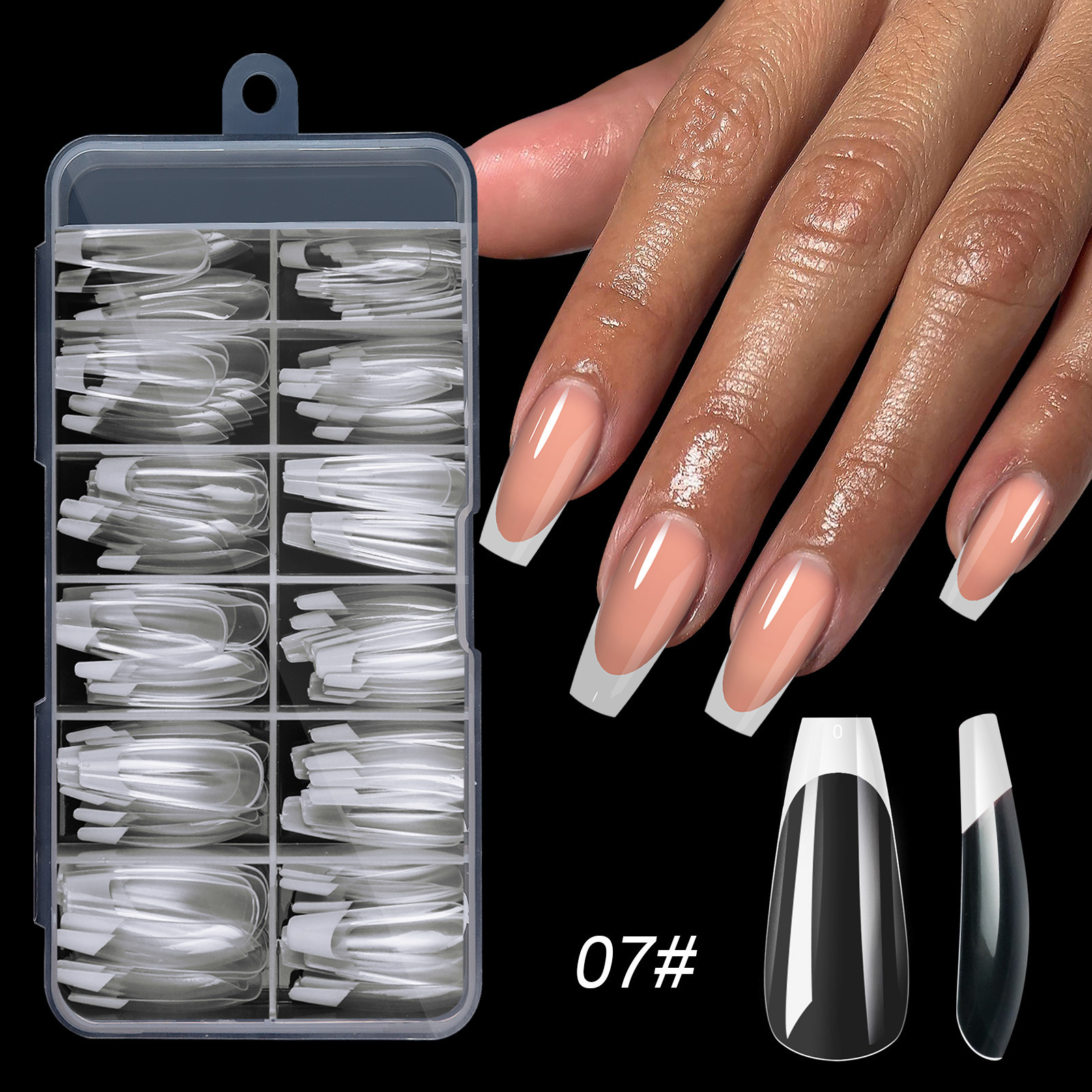 blanc-120 pointes d'ongles de ballet de style français