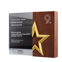 Trophées en cristal personnalisables, médailles créatives en bois massif et cristal artificiel gravé, plaques de récompenses pour réunions annuelles