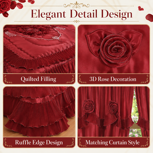 Ensemble de literie de luxe pour mariage, 10 pièces, taille king, <span class=keywords><strong>couette</strong></span> et rideaux assortis, Juego De Cama Con Cortinas - Product Image 4