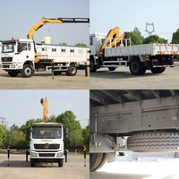 Camion plateau lourd Shacman 4*2 avec grue L3000, grue mobile auto-chargeante à bras pliable montée sur camion plateau, à vendre