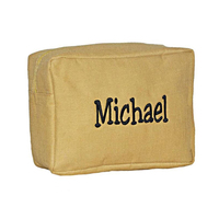 Pochette de maquillage en jute personnalisée professionnelle, écologique, en toile de jute, avec monogramme brodé, organiseur de voyage