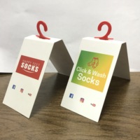 Étiquettes volantes en papier pliables à personnaliser, pour chaussettes, en carton, emballage avec cintre, pièces