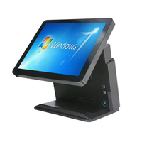 Système de point de vente pour restaurant le plus vendu, 15 pouces, Windows Android, tout-en-un, caisse enregistreuse avec plusieurs ports USB, Bluetooth et Wi-Fi