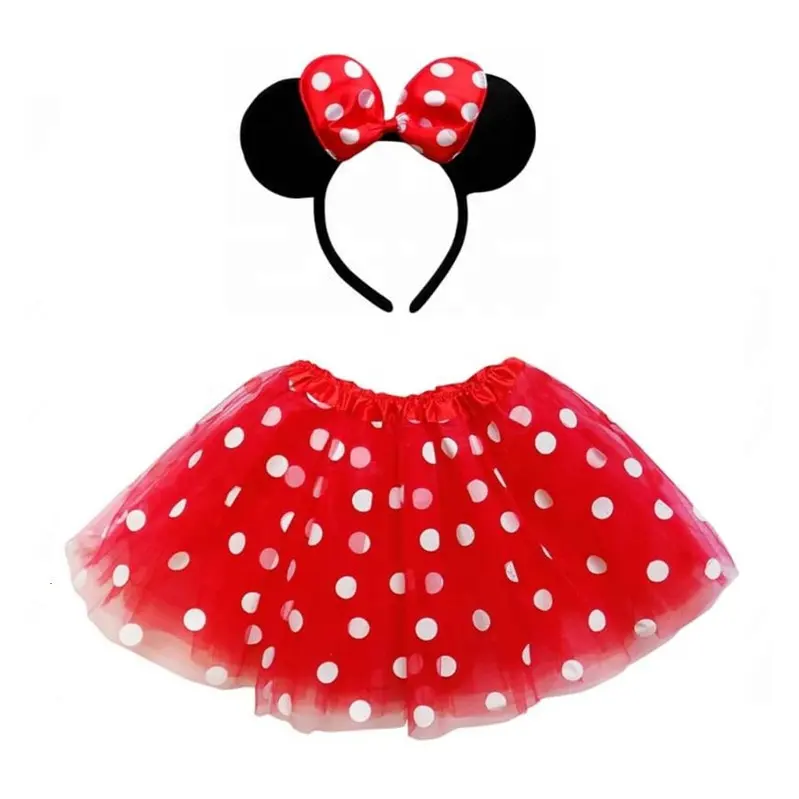 Mini mouse tiara com bolinhas tutu vestido minie mouse mascote fantasia