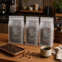 Sachet Doypack Transparent Mat Personnalisé JIAHE avec Valve et Fermeture Éclair, Scellé sur Huit Côtés, Qualité Alimentaire, Vente en Gros