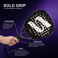 Raquette de padel en fibre de carbone 18K avec logo personnalisé, fabrication OEM, forme diamant, noyau en mousse EVA, vente en gros, stock en vrac