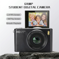 Öğrenci Dijital Kamerası 4K UHD 64MP Otomatik Odaklama 16X Zoom MP3 Çalar Vlog Kamerası Seyahat Okulu için Taşınabilir Fotoğraf Cihazı