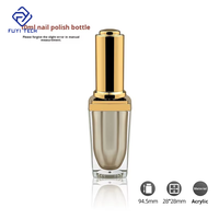 Flacon vide de vernis à ongles carré en acrylique de luxe 10 ml, rechargeable, avec protection UV, brosse à poils et sérigraphie