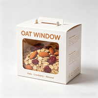 Boîte d'emballage en papier pliable avec logo personnalisé pour céréales et flocons d'avoine, finition mate, pour la vente au détail de granola instantané