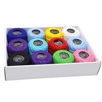 Set benang jahit katun 100% ", benang katun tenun celup warna-warni 12 buah kualitas tinggi