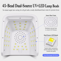 Lampe à ongles UV LED sans fil 96W rechargeable, séchage rapide pour manucure et pédicure, pour salon et domicile