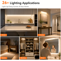 Luz LED con Sensor de Movimiento PIR, Recargable, Inalámbrica, Magnética, de Aluminio, para Debajo del Gabinete, para Cocina, Dormitorio, Entrada, Armario