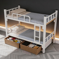 Lit superposé en métal robuste pour dortoir scolaire et auberge d'étudiants, lit superposé en acier gain de place avec barrières de sécurité