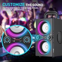   Altavoces, Altavoz Portátil Inalámbrico TWS de 80W, Luces Rítmicas, Altavoz Estéreo de 100dB con BassUp