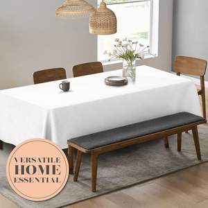 Paquete de 2 Manteles Blancos DB de 90x132 Pulgadas, 200 GSM, Resistentes a las Manchas, para Mesas Rectangulares de 6 Pies, Uso en Hogar y Hotel - Product Image 5