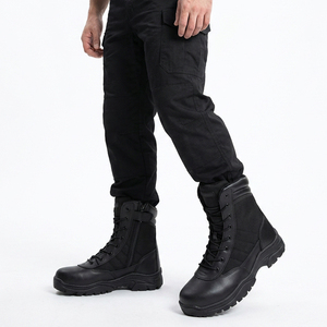 DSF40 Black PU Leather Tactical <b>Boots</b> Waterproof Outdoor All Seasons <b>Hiking</b> <b>Boot</b> - Product Image 3