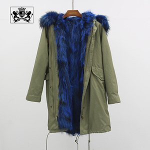 Janefur Hot Sale High Quality Women Winter <strong>Fur</strong> Parka <strong>Jacket</strong> Customized Color Female Real Raccoon <strong>Fur</strong> <strong>Lined</strong> Parka - Product Image 1